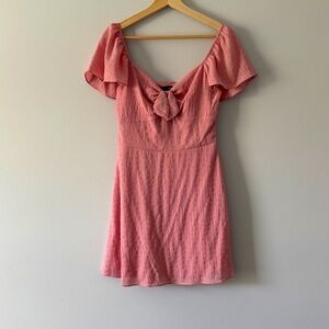 I.N. San Francisco ~  Pink Ruffle-Shoulder Dress ~ M